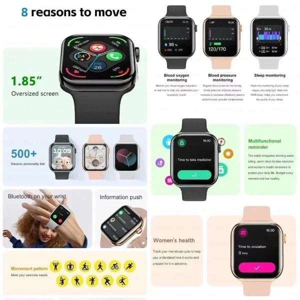 Second image of New 2025 Original For Apple Watch 10 Smart Watch Men Body Temperature Bluetooth Call NFC GPS Sports Women SmartWatch for Apple