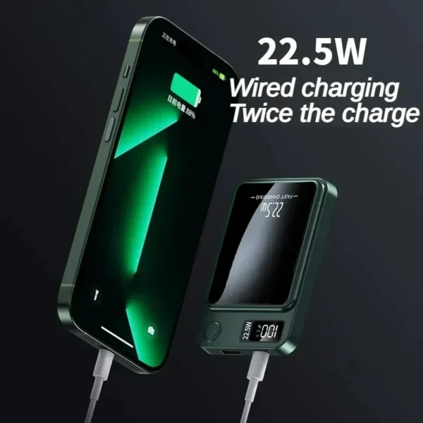 Second image of 10000mah Portable Macsafe Magnetic Power Bank Fast Wireless Charger For iphone 12 13 14 Pro Max External Auxiliary Battery Pack