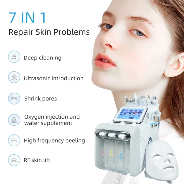 Second image of 7 In 1 Water Oxygen Small Bubble Machine professional Hydra Water Dermabrasion Beauty Instrument Facial Spa Skin Care Skin Clean