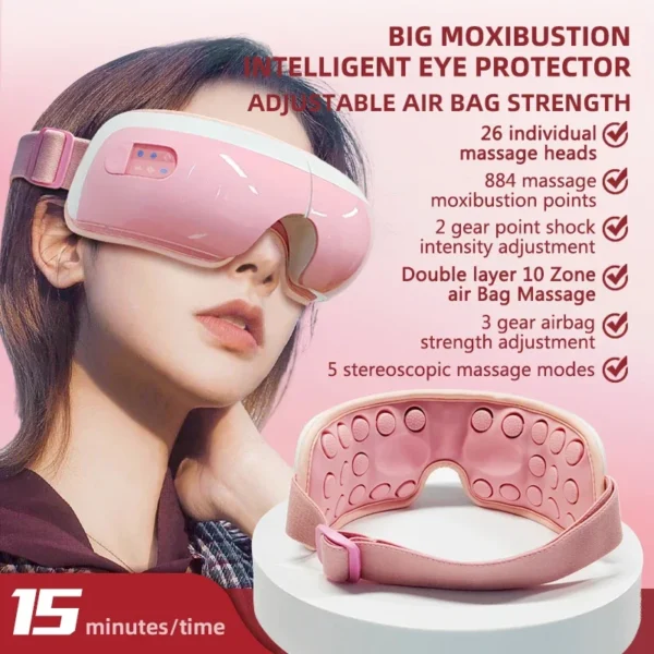 Second image of New Electric Eye Massager Hot Compress Air Bag Vibration Bluetooth Music Relief Fatigue Dark Circles Improve Sleep Sleep Mask