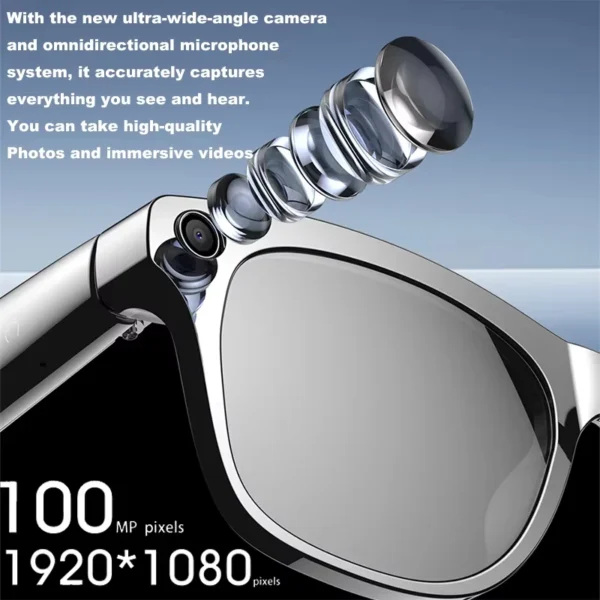 Second image of Xiaomi 4K AI Smart Glasses With 100MP Camera Chat GPT Touch Sport Sunglasses Bluetooth Call Video Music Player For Men Women